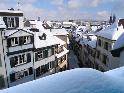 Basel in the snow on 5 March 2006